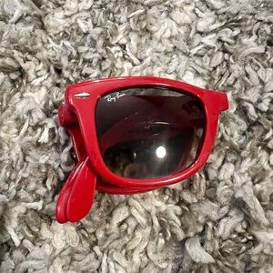 Red folding Ray Ban Sunglasses